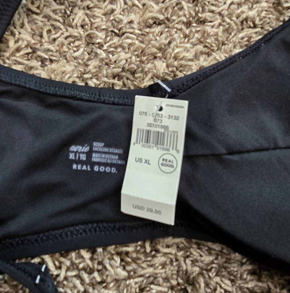 aerie Black V-Neck Bikini Top - Picture 3 of 5